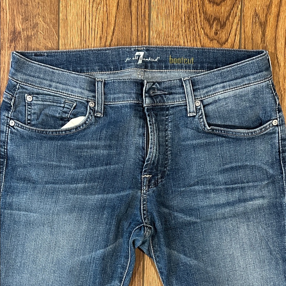 7 For All Mankind Men's Dark Blue Bootcut Jeans